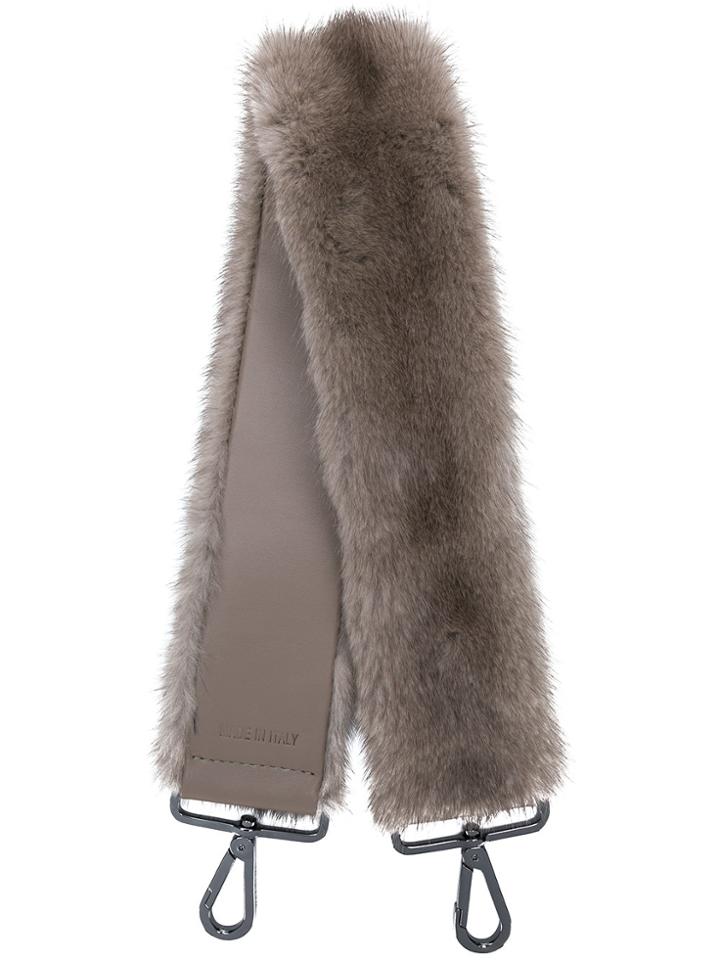 Max Mara Fur Shoulder Strap - Grey