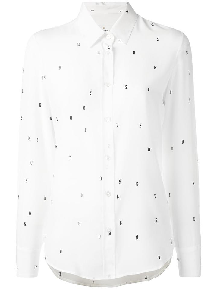 Letter Print Shirt - Women - Silk/acetate - M, White, Silk/acetate, Golden Goose Deluxe Brand
