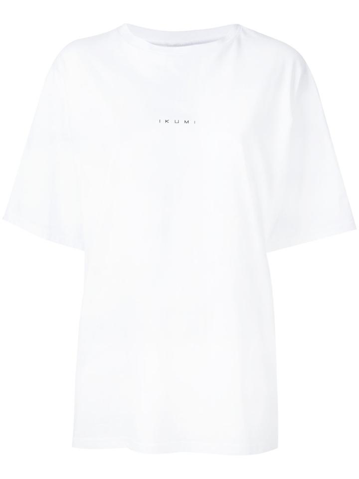 Ikumi Printed Boxy T-shirt, Women's, Size: Medium, White, Cotton