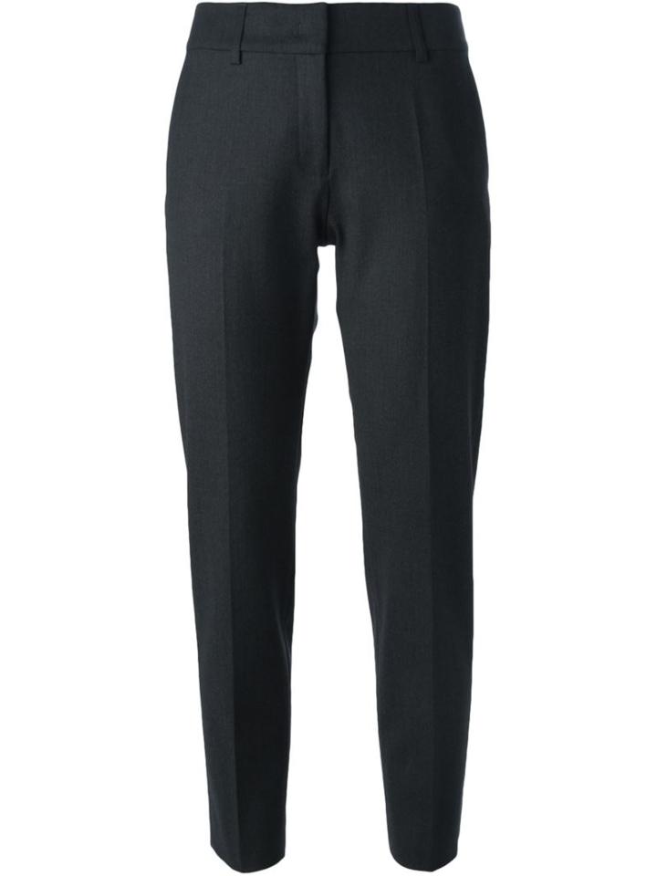 Piazza Sempione Tailored Cropped Trousers, Women's, Size: 44, Grey, Virgin Wool/polyamide/spandex/elastane