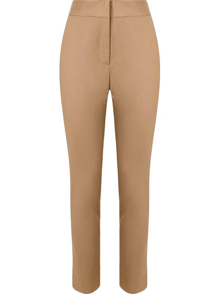 Andrea Marques High Waist Tailored Trousers, Women's, Size: 44, Brown, Cotton/spandex/elastane/acetate
