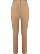 Andrea Marques High Waist Tailored Trousers, Women's, Size: 44, Brown, Cotton/spandex/elastane/acetate