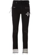 Marcelo Burlon County Of Milan 'keira' Jeans, Women's, Size: 24, Black, Cotton/polyester/spandex/elastane/cotton