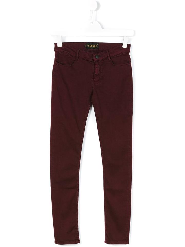 Finger In The Nose Classic Straight Leg Jeans, Girl's, Size: 14 Yrs, Red