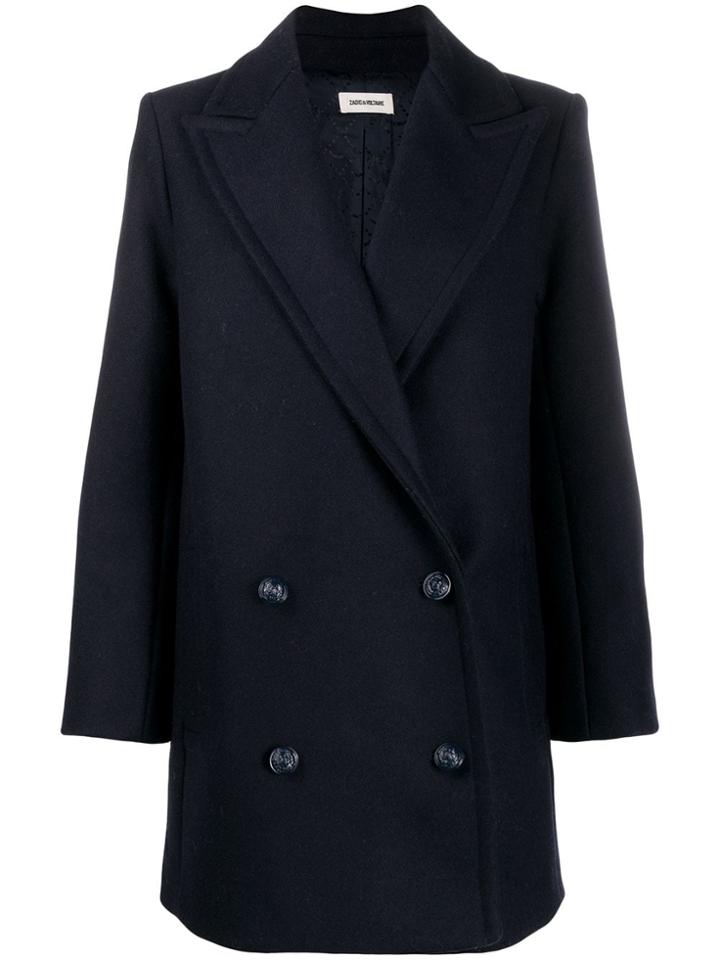 Zadig & Voltaire Motty Stud Detail Coat - Blue