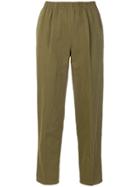 Forte Forte Cropped Straight Leg Trousers - Green