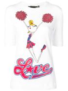 Love Moschino Printed Cheerleader T-shirt - White