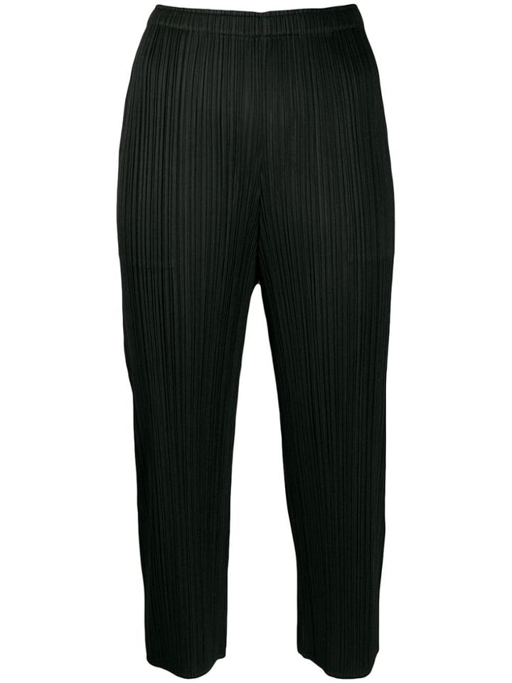 Pleats Please Issey Miyake Cropped Trousers - Black