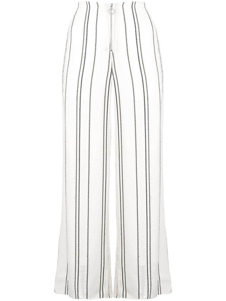 Proenza Schouler Crepe Striped Pants - White