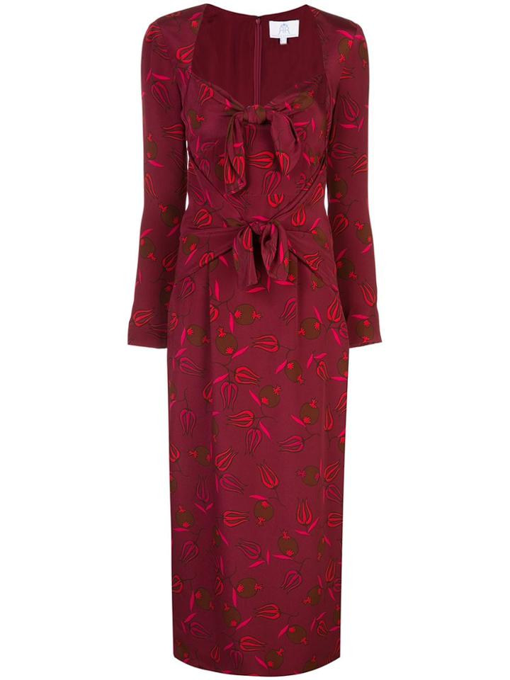 Rebecca De Ravenel Zaza Abstract-print Dress - Red