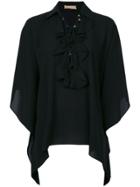 Michael Kors Ruffled Handkerchief Hem Shirt - Black
