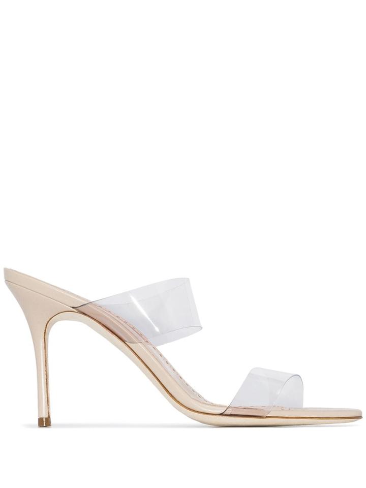 Manolo Blahnik Scolto 90mm Sandals - Neutrals