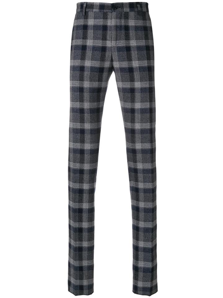 Etro Check Tailored Trousers - Grey