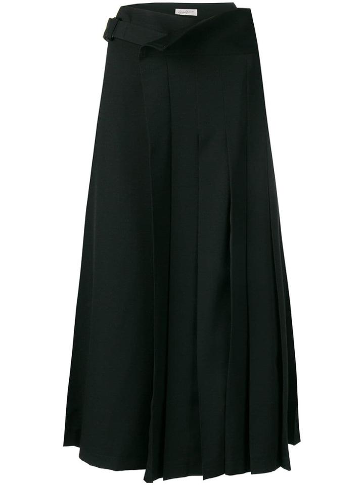 Yohji Yamamoto Draped Pleated Skirt - Black