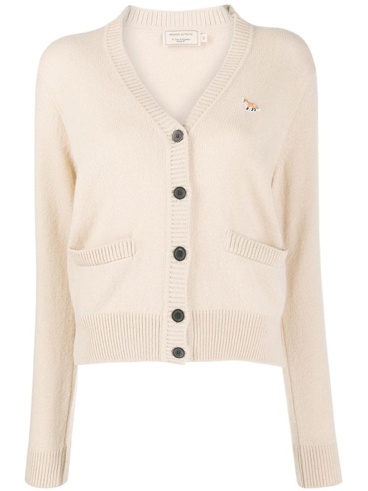 Maison Kitsuné Fox Patch Cardigan - Neutrals
