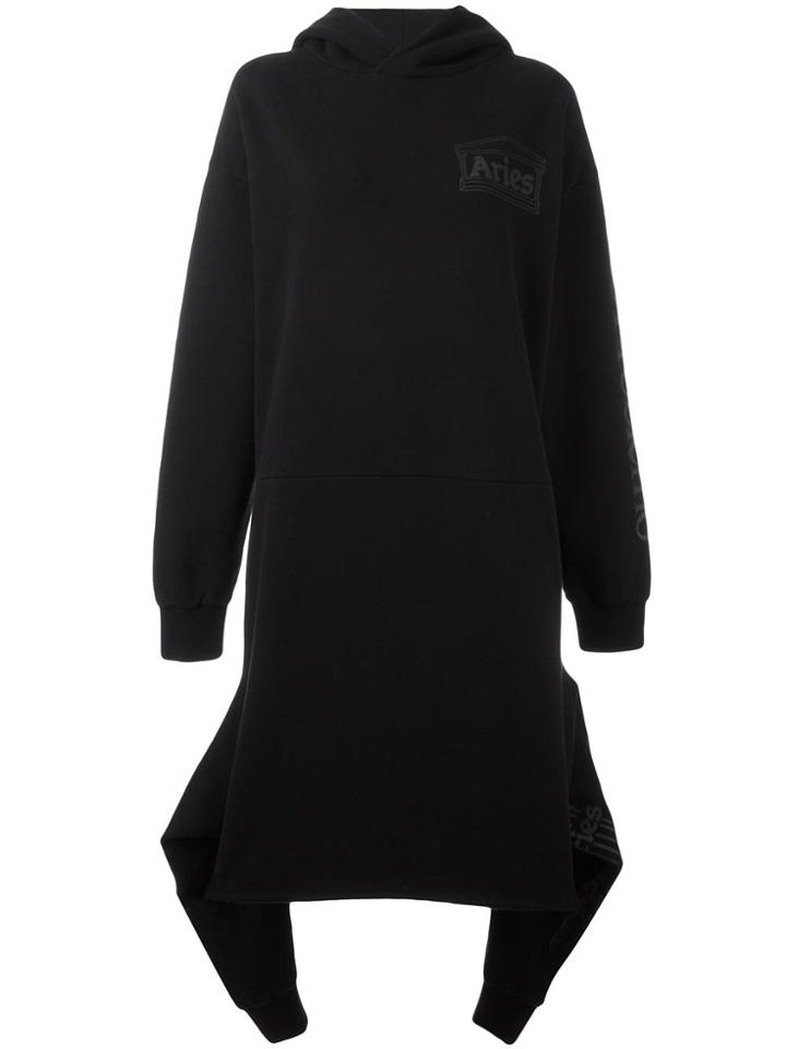 Aries Oversized Hooded Dress - Black