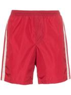 Gucci Monogram Stripe Swim Shorts - Red