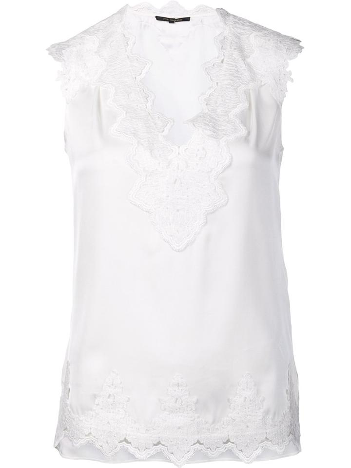 Kobi Halperin Macramé Detailing Blouse, Women's, Size: Xs, White, Silk/spandex/elastane