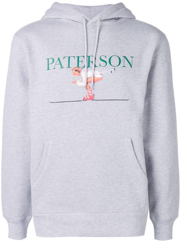 Paterson. Logo Print Hoodie - Grey