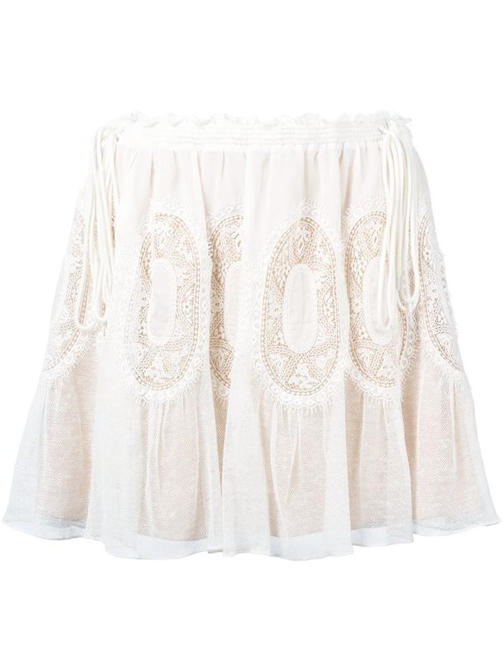 Chloé Lace Insert Mini Skirt