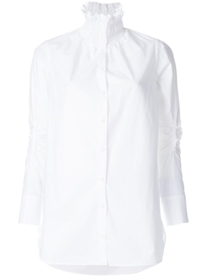 Carven Smocked Collared Shirt - White