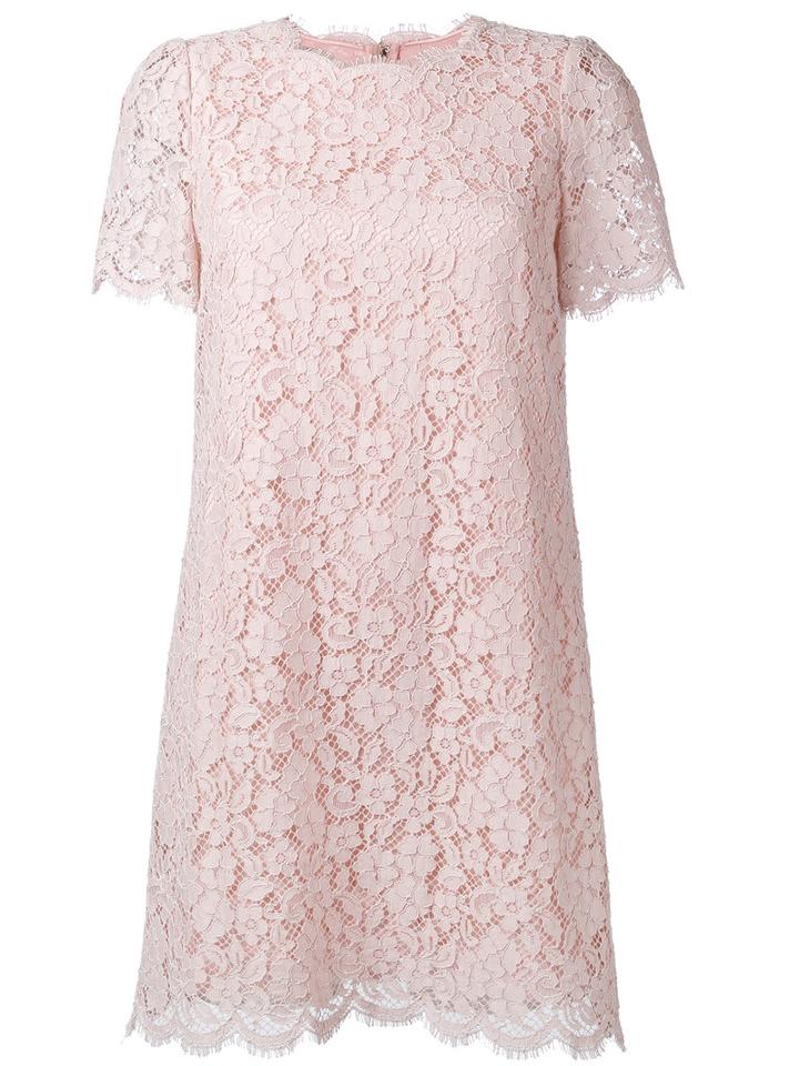 Dolce & Gabbana - Lace Dress - Women - Silk/cotton/nylon/viscose - 46, Pink/purple, Silk/cotton/nylon/viscose