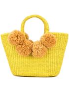 Sensi Studio Pompoms Tote Bag - Yellow