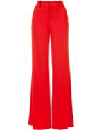 Alice+olivia Slit High-waisted Trousers, Women's, Size: 4, Red, Polyester/spandex/elastane