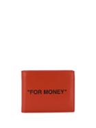 Off-white Slogan Print Wallet - Orange