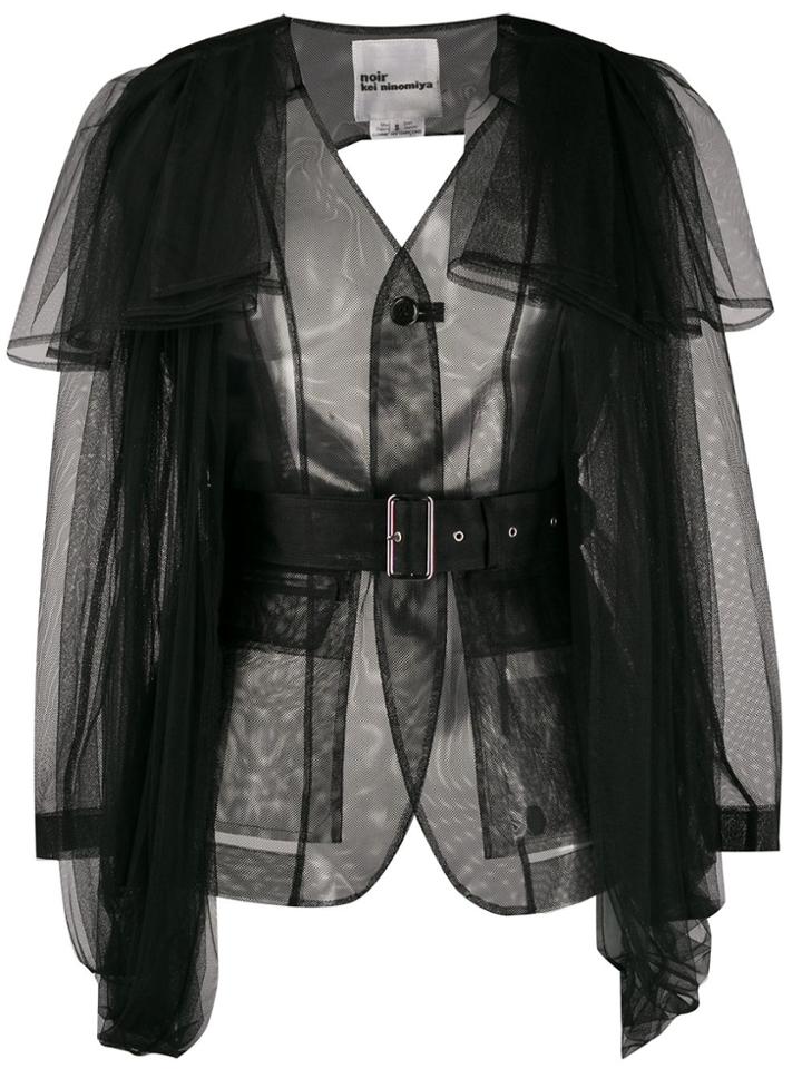 Comme Des Garçons Noir Kei Ninomiya Sheer Buckled Back Jacket - Black