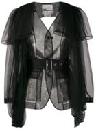 Comme Des Garçons Noir Kei Ninomiya Sheer Buckled Back Jacket - Black