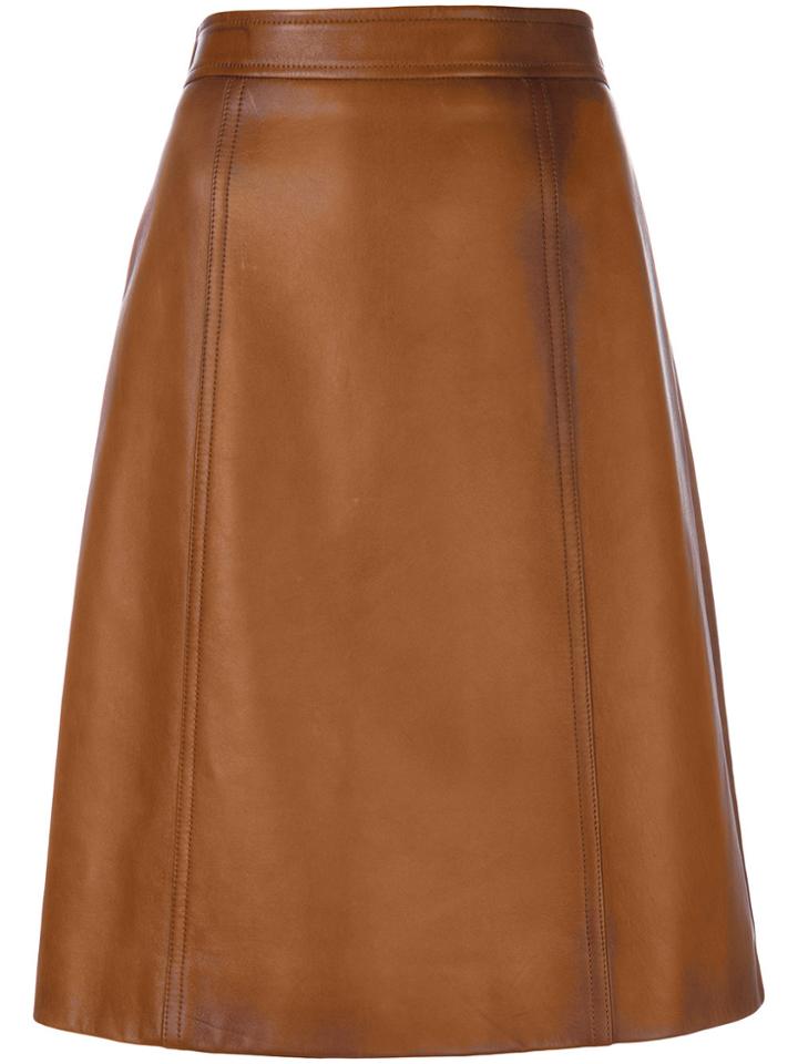Prada Panelled A-line Skirt - Brown