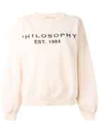 Philosophy Di Lorenzo Serafini Logo Print Sweatshirt, Women's, Size: Small, Pink/purple, Cotton
