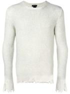 Avant Toi Distressed Hem Jumper - Neutrals