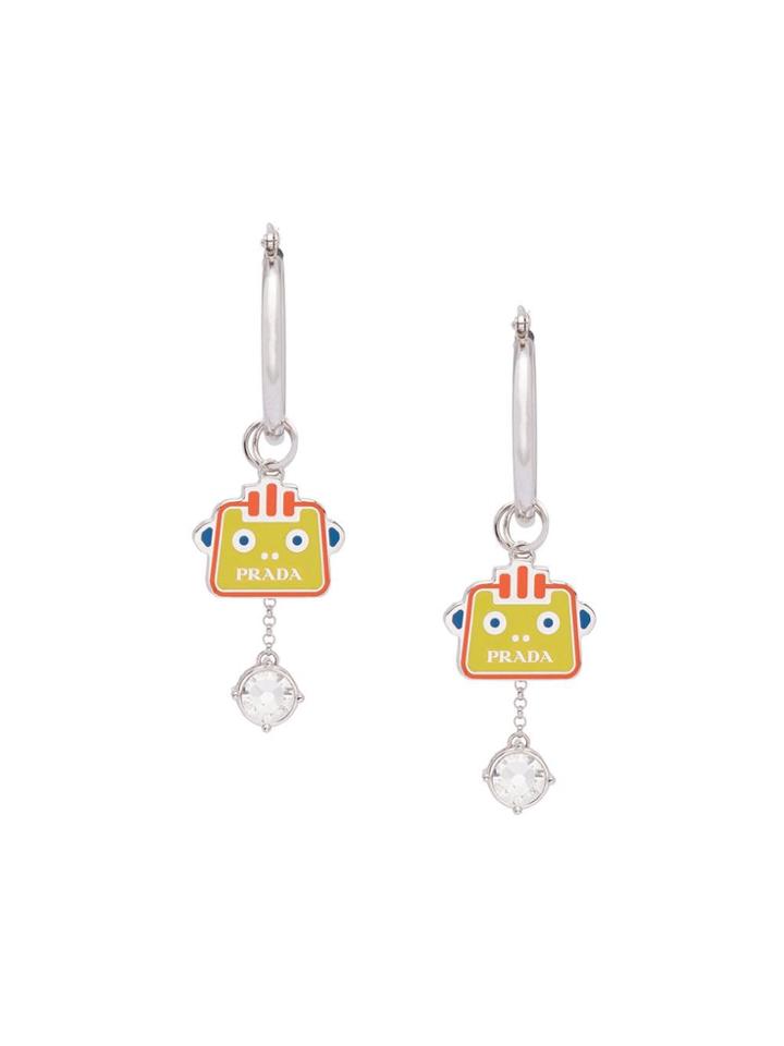 Prada Robot Enamelled Earrings - Metallic