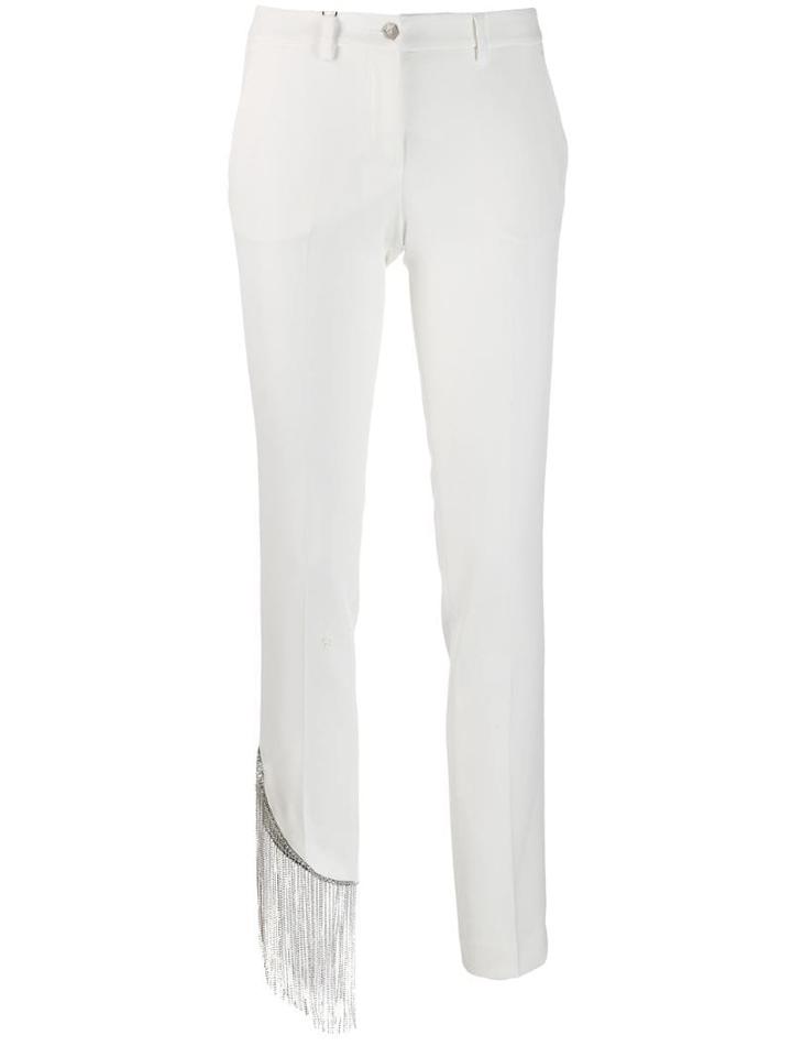 Philipp Plein Crystal Fringe Trousers - White