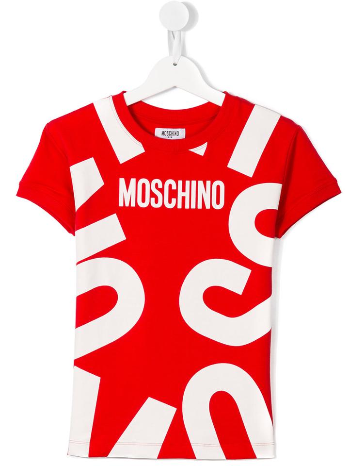 Moschino Kids Logo Print T-shirt, Girl's, Size: 6 Yrs, Red