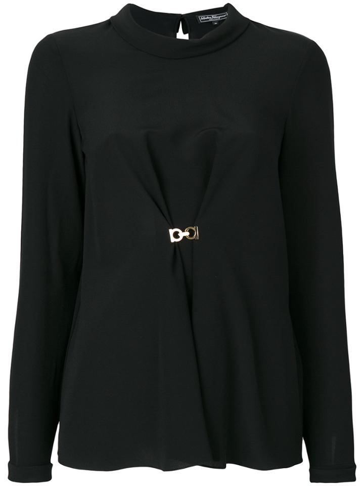 Salvatore Ferragamo Double Gancio Blouse - Black