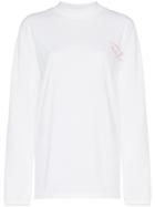 Martine Rose Oversized Logo Print Cotton Sweatshirt - White