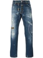 Philipp Plein Straight-leg Jeans, Men's, Size: 33, Blue, Cotton/polyester