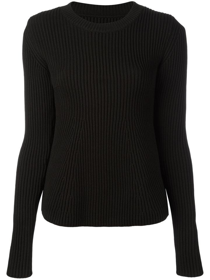 Mm6 Maison Margiela Ribbed Jumper, Women's, Size: Medium, Black, Polypropylene