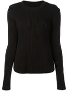 Mm6 Maison Margiela Ribbed Jumper, Women's, Size: Medium, Black, Polypropylene
