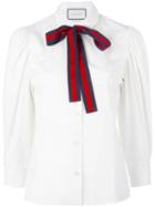 Gucci Bow Detail Shirt, Women's, Size: 42, White, Cotton