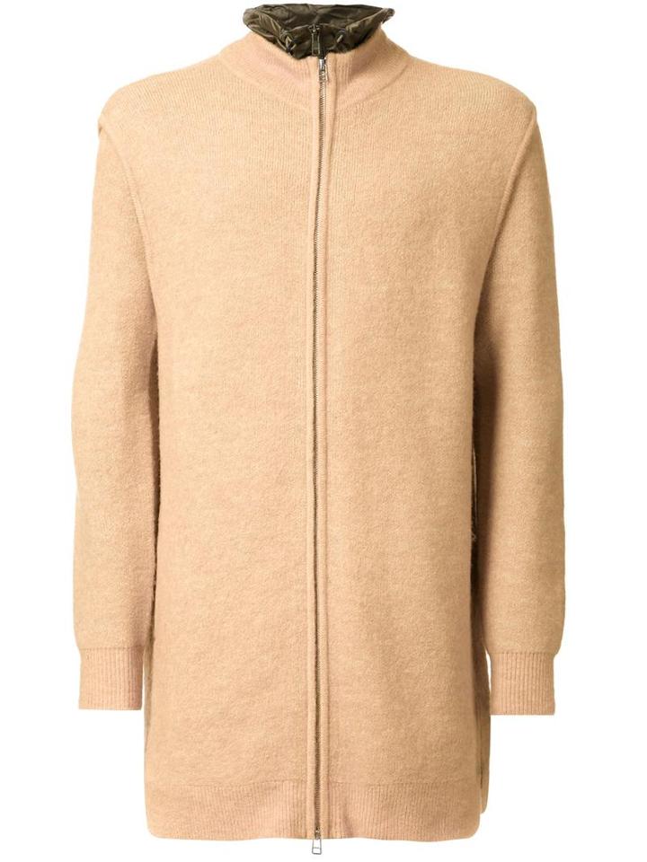 3.1 Phillip Lim Long Zipped Cardigan, Men's, Size: Large, Brown, Acrylic/nylon/wool