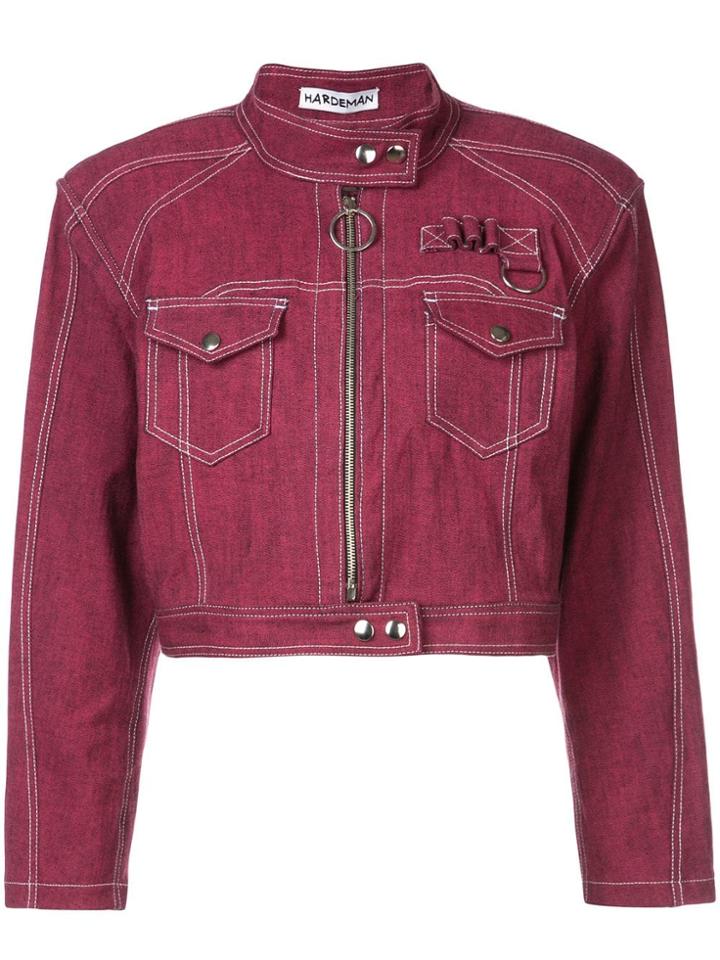 Hardeman Denim Biker Jacket - Red