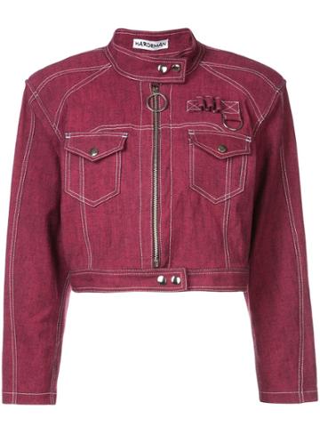 Hardeman Denim Biker Jacket - Red