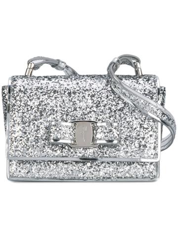 Salvatore Ferragamo Kids Glitter Shoulder Bag, Girl's, Grey