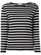 Saint Laurent Horizontal Stripe Top, Women's, Size: Medium, Black, Cotton