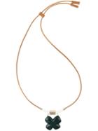 Marni Shamrock Pendant Necklace, Women's, Nude/neutrals, Leather/resin/metal Other