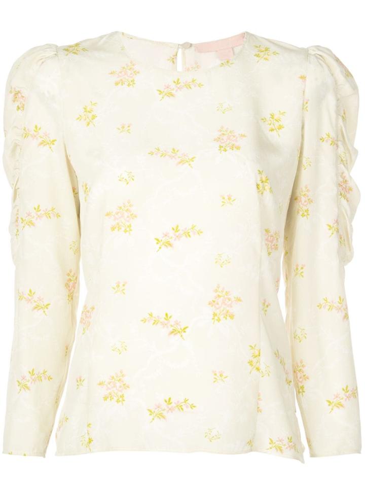 Brock Collection Floral Sleeve Detail Shirt - Neutrals